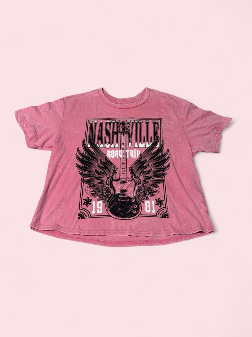 Rebellious One Pink Nashville Road Trip Graphic Tee